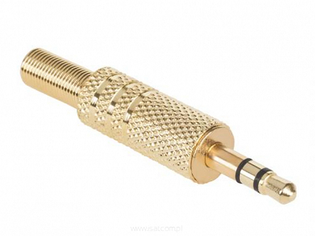 Wtyk Jack 3,5mm stereo metalowy lutowany Gold