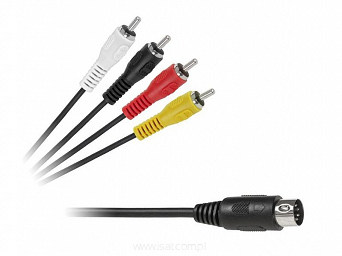 Przewód audio 4x wtyki RCA na wtyk DIN 5/A, długość 1,5m