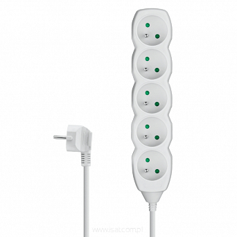 Przedłużacz elektryczny 5xGN+UZ-5,0m/biały