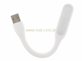 Lampka komputerowa USB gumowa 1.2w 17cm biała