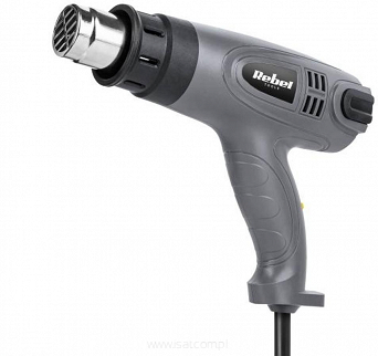 Opalarka heat gun Rebel 2000W z akcesoriami, 3 tryby pracy 60-350-600 st.