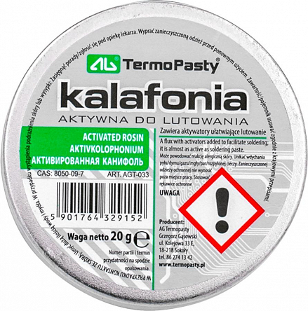 Kalafonia lutownicza aktywna 20g AG Termopasty