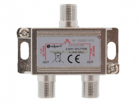 Rozgałęźnik splitter RTV-SAT dwukrotny 5-2400MHz DC Pass