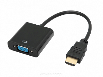 Adapter konwerter sygnału z HDMI na VGA wtyk - gniazdo na kablu