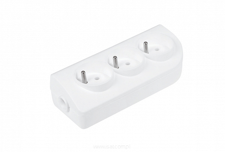 Listwa elektryczna 3-gniazda z uziemieniem biała