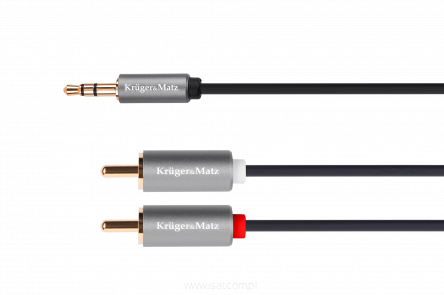 Kabel jack 3.5 wtyk stereo - 2RCA 1m Kruger&Matz Basic 