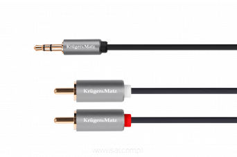 Kabel jack 3.5 wtyk stereo - 2RCA 1m Kruger&Matz Basic 