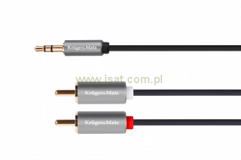 Kabel jack 3.5 wtyk stereo - 2RCA 1m Kruger&Matz Basic 