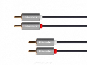 Kabel audio 2xRCA - 2xRCA długość 1m Kruger&Matz Basic wtyk - wtyk