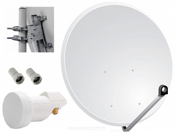 Antena satelitarna Technidish 80cm czasza szara + konwerter i złącza F
