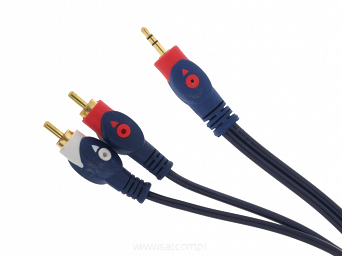 Przewód AUX audio Jack Stereo 3,5mm na 2x wtyki RCA 3m HQ