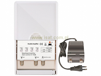 Wzmacniacz antenowy Amiko 1/2 regulacja 24dB filtr LTE/4G