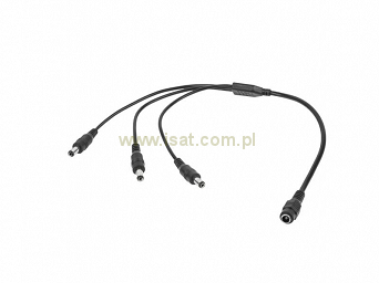 Rozgałęźnik zasilania DC 1x gn. 2,1/5,5 - 3x wt. 2,1/5,5, kabel 35cm