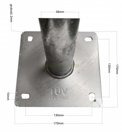 Uchwyt antenowy ścienny murowy 50cm czołowy US 50/500 Corab