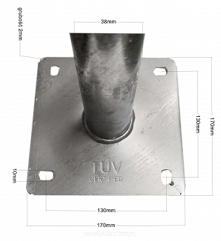 Uchwyt antenowy ścienny murowy 50cm czołowy US 50/500 Corab